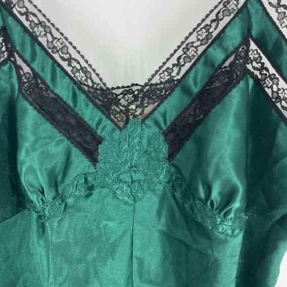 VTG Victorias Secret Gold Label Teddy Lingerie Size Medium Green Snap Crotch - Picture 3 of 10